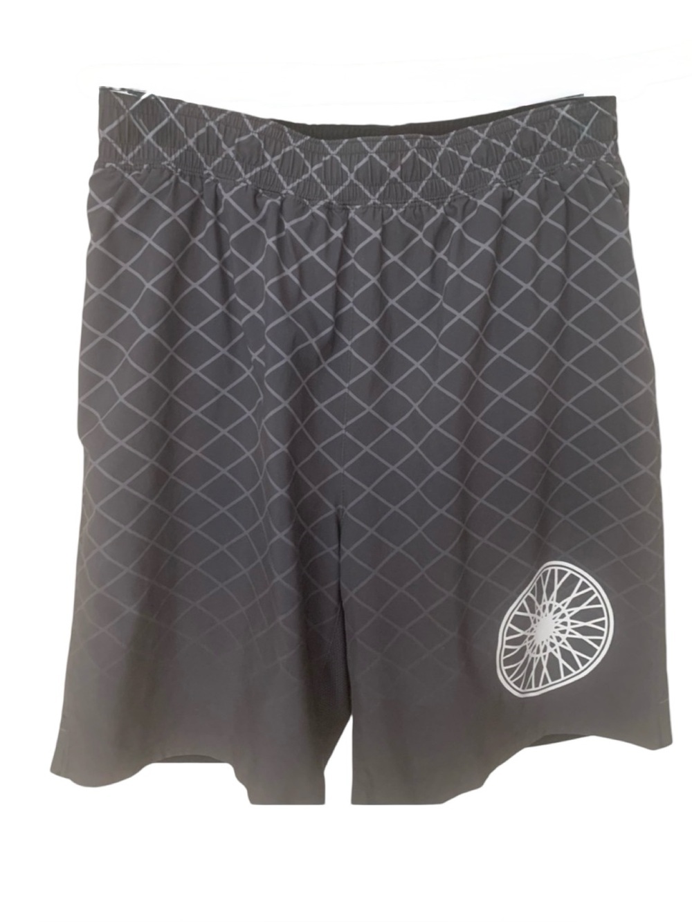 SOULCYCLE Athletic Shorts Cycling Inner Compression Grid Pattern Gray
